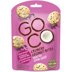 Хрусткі кокосові цукерки зі смаженими насінням Чіа, GoCo, 40 г (14 oz)