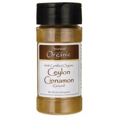 100% сертифікована органічна цейлонська кориця, 100% Certified Organic Ceylon Cinnamon, Swanson, 1.9 oz (53.8 грам) порошок