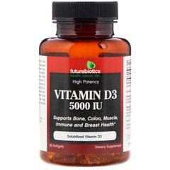 Вітамін D-3 FutureBiotics (Vitamin D-3) 5000 МО 90 гелевих капсул
