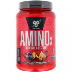 AminoX, Формула з амінокислотами з розгалуженим ланцюгом, Без кофеїну, Фруктовий пунш, BSN, 2,23 фунта (1,01 кг)