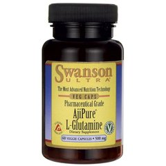 L-Глютамін, AjiPure L-Glutamine, Pharmaceutical Grade, Swanson, 500 мг, 60 капсул