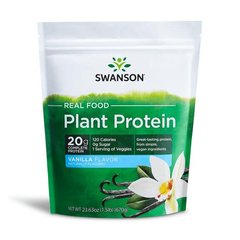 Рослинний протеїн - зі смаком ванілі, Real Food Plant Protein - Vanilla Flavor, Swanson, 670 г