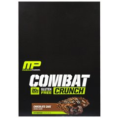 Гибридные серии, Combat Crunch, Шоколадный торт, MusclePharm, 12 баров, 2,22 унции (63 г) Каждый купить в Киеве и Украине