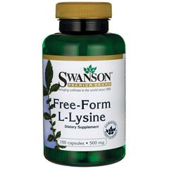 L-Лизин свободной формы, Free-Form L-Lysine, Swanson, 500 мг, 100 капсул купить в Киеве и Украине