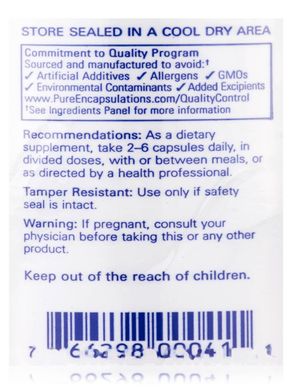 Аскорбінова кислота Pure Encapsulations (Ascorbic Acid Capsules) 1000 мг 90 капсул