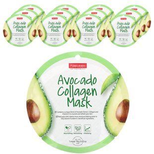 Purederm, Avocado Collagen Beauty Mask, 12 Sheets, 0.63 oz (18 g) Each купить в Киеве и Украине