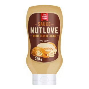 Молочно-сливочный соус Allnutrition Белый арахисовый шоколад (Sause Nutlove White Peanut Choco) 280 г купить в Киеве и Украине