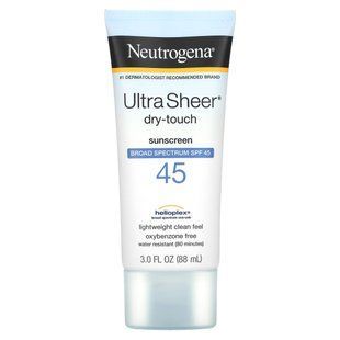 Ultrathin, dry to the touch sunscreen, sun protection factor SPF45, Neutrogena, 3 fl. oz. (88 ml)