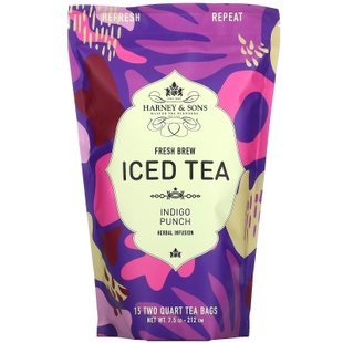 Harney & Sons, Fresh Brew Iced Tea, травяной настой индиго-пунша, 7,5 унций (212 г) купить в Киеве и Украине