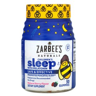 Таблетки с мелатонином для детей Zarbee's (Melatonin Kid's) со вкусом ягод 50 жевательных таблеток купить в Киеве и Украине