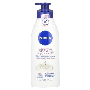 Nivea, Sensitive & Radiant Body Lotion, Fragrance Free, 16.9 fl oz (500 ml) купить в Киеве и Украине