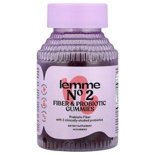 Lemme, No2, Fiber & Probiotic Gummies, Strawberry , 60 Gummies