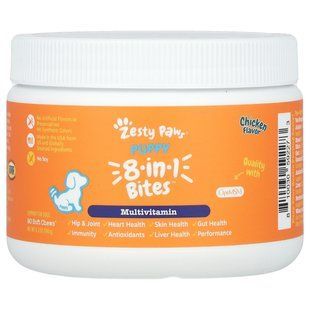 Zesty Paws, 8-in-1 Bites, For Puppy, Multivitamin, Chicken, 90 Soft Chews купить в Киеве и Украине