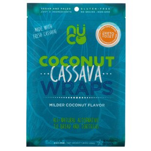 Кокосовые обертывания с маниокой, мягкий кокос, Coconut Cassava Wraps, Milder Coconut, NUCO, 5 штук, 1,94 унции (55 г) купить в Киеве и Украине