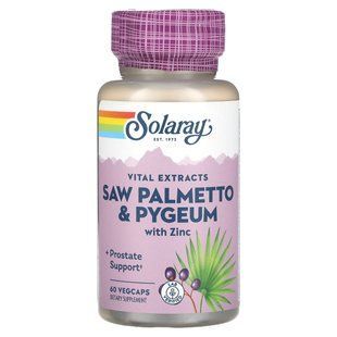 Solaray, Vital Extracts, Saw Palmetto & Pygeum with Zinc, 60 VegCaps купить в Киеве и Украине