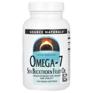 Омега-7 олія з плодів обліпихи Source Naturals (Omega-7 Sea Buckthorn Fruit Oil) 120 веганських капсул