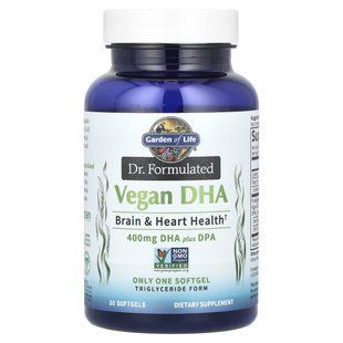 Garden of Life, Dr. Formulated Vegan DHA Plus DPA, 30 Softgels купить в Киеве и Украине