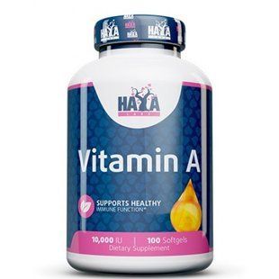 Витамин A Haya Labs (Vitamin A) 10 000 МЕ 100 мягких капсул купить в Киеве и Украине