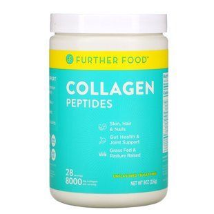 Порошок пептидов коллагена, без ароматизаторов, Collagen Peptides Powder, Unflavored, Further Food, 226 г купить в Киеве и Украине