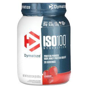 Dymatize, ISO100&reg; Hydrolyzed, 100% Whey Protein Isolate, Strawberry, 1.34 lb (610 g)