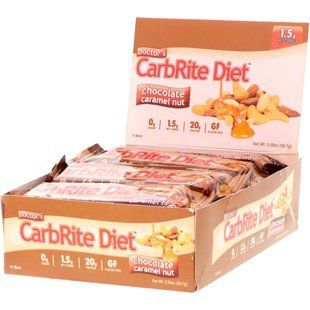 Дієтичні батончики шоколад карамель горіх Universal Nutrition (CarbRite Diet Bars) 12 шт. по 56.7 г
