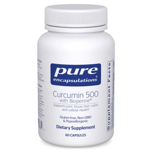 Куркумин 500 с биоперином Pure Encapsulations (Curcumin 500 with Bioperine) 60 капсул купить в Киеве и Украине