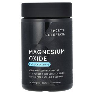 Sports Research, Magnesium Oxide, 420 mg, 90 Softgels купить в Киеве и Украине