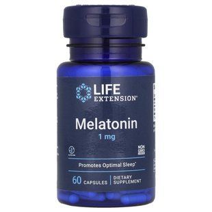 Мелатонин, Melatonin, Life Extension, 1 мг, 60 капсул купить в Киеве и Украине