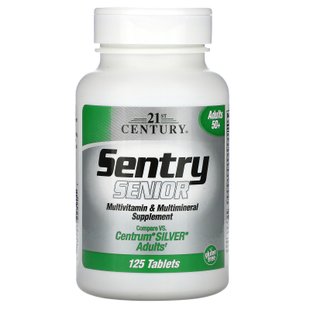 Мультивитамины и мультиминералы для взрослых старше 50 лет 21st Century (Sentry Senior Multivitamin & Multimineral Supplement Adults 50+) 125 таблеток купить в Киеве и Украине