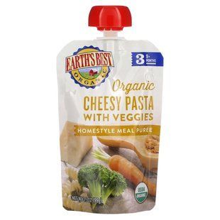 Earth's Best, Organic Homestyle Meal Puree, 9+ Months, Cheesy Pasta with Veggies, 3.5 oz (99 g) купить в Киеве и Украине