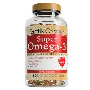 Омега 3 Earth`s Creation (Super Omega-3) 1000 мг 90 капсул