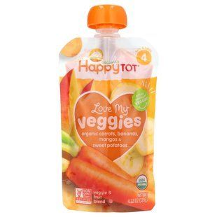 органическое пюре из моркови, бананов, манго и батата Happy Family Organics (Sweet Vegetables) 120 г купить в Киеве и Украине