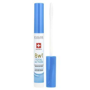 Eveline Cosmetics, 8w1 Total Action, Concentrated Eyelash Serum, 0.35 fl oz (10 ml) купить в Киеве и Украине