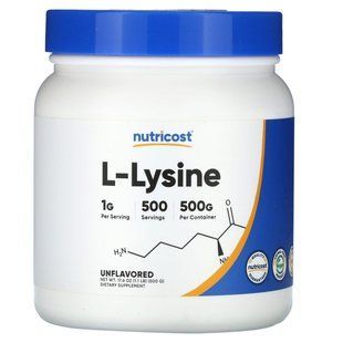 Nutricost, L-Lysine, Unflavored, 17.6 oz (500 g) купить в Киеве и Украине