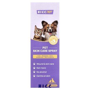 HICC Pet, спрей для ухода за кожей домашних животных, для собак и кошек, 100 мл (3,4 жидк. унции) купить в Киеве и Украине