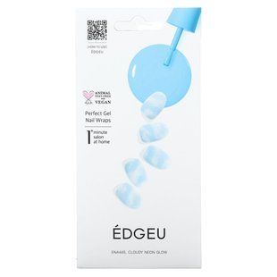 Edgeu, Perfect Gel Nail Wraps, ENA 445 Cloudy Neon Glow, 19 Piece Set купить в Киеве и Украине
