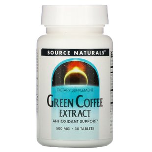 Экстракт зелёного кофе, GCA Green Coffee Extract, Source Naturals, 500 мг, 30 таблеток купить в Киеве и Украине