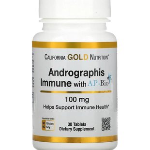 Андрографис для иммунитета California Gold Nutrition (Andrographis Immune with AP-BIO) 100 мг 30 таблеток купить в Киеве и Украине