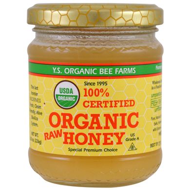 Мед сертифицированный Y.S. Eco Bee Farms (Raw Honey) 100% органик 226 г купить в Киеве и Украине
