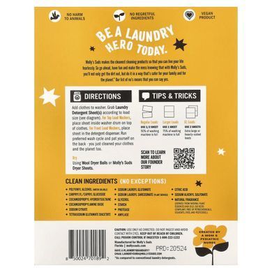 Molly's Suds, Laundry Detergent Sheets, Citrus Grove, 35 Sheets