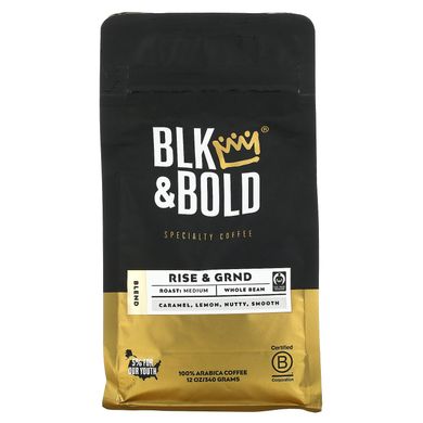 BLK & Bold, Specialty Coffee, з цільних зерен, середній, ріст та GRND, 12 унцій (340 г)
