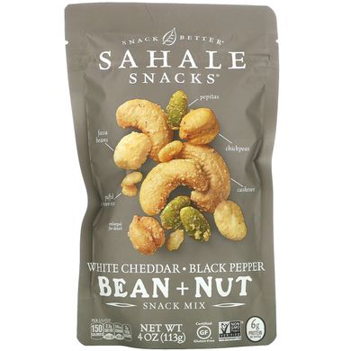 Sahale Snacks, Суміш для снеків, білий чеддер, квасоля чорного перцю + горіх, 4 унції (113 г)
