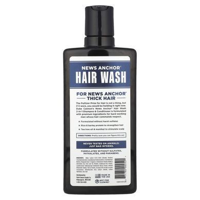 Duke Cannon Supply Co., News Anchor&reg; Hair Wash, 2 in 1 Shampoo & Conditioner, Midnight Swim, Sea Grass + Sandalwood, 14 fl oz (414 ml)