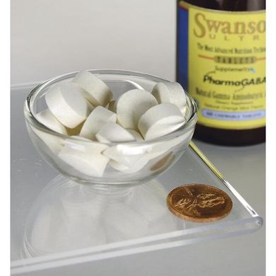 Гамма-аміномасляна кислота, PharmaGABA, Swanson, 100 мг, 60 жувальних
