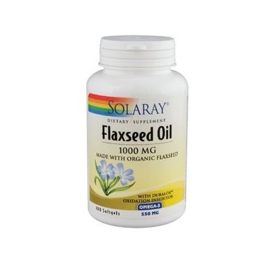 Лляна олія Solaray (Flaxseed Oil) 1000 мг 100 капсул