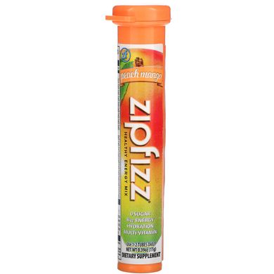 Zipfizz, Смесь здоровой энергии с витамином B12, персик и манго, 20 тюбиков, по 0,39 унции (11 г) каждый купить в Киеве и Украине