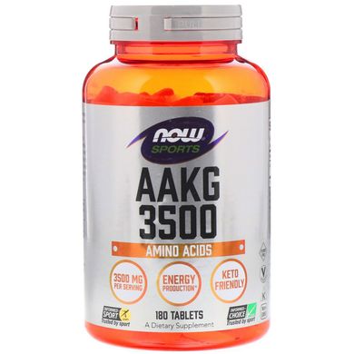 Аргінін-альфа-кетоглутарат Now Foods (AAKG 3500) 180 таблеток