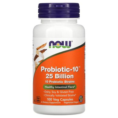 Пробіотики Now Foods (Probiotic-10) 25 млрд КОЕ 100 капсул
