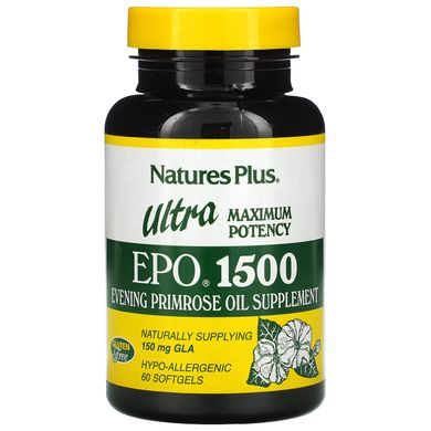 Харчова добавка Ultra EPO, Nature's Plus, 1500, максимальна енергія, 60 капсул