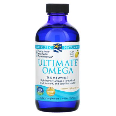 Омега зі смаком лимона, Ultimate Omega Liquid, Nordic Naturals, 2840 мг, 8 рідких унцій (237 мл)